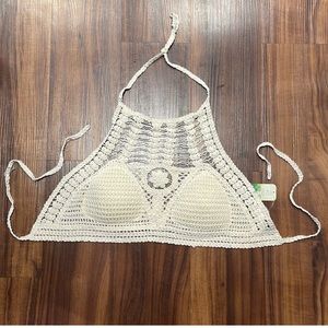 Foreign Brand, Crochet Halterneck Crop Top , Size: S